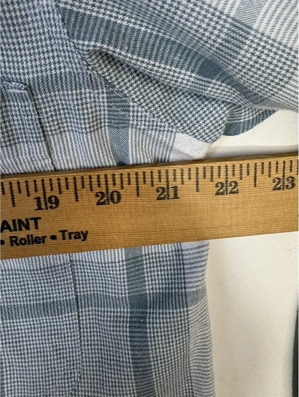 Vintage Levis Silver Label Mens L Plaid Button Up Shirt Blue Gray Cotton 90s